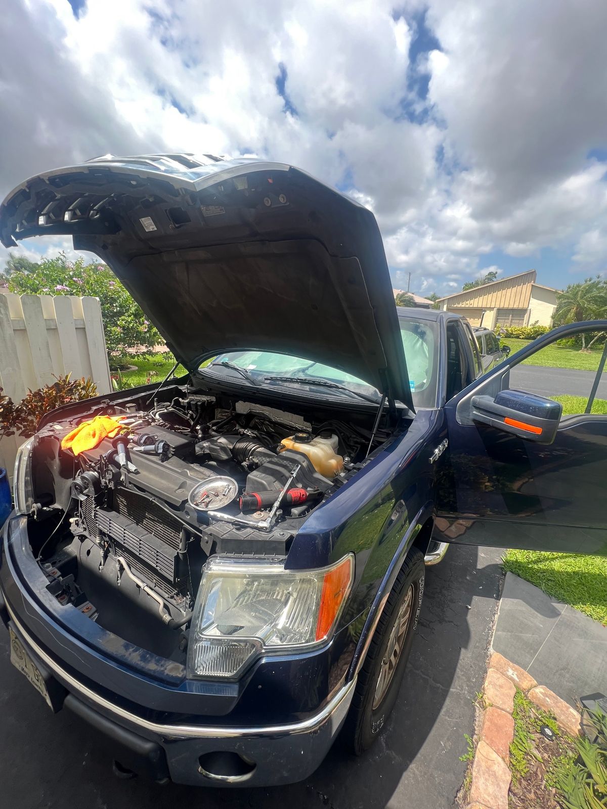 A Ford F-150 worked on at a property in Loxahatchee